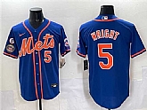 Men's New York Mets #5 David Wright Blue With Patch Cool Base Stitched Jersey,baseball caps,new era cap wholesale,wholesale hats