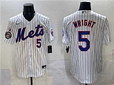 Men's New York Mets #5 David Wright White With Patch Stitched Jersey,baseball caps,new era cap wholesale,wholesale hats