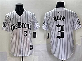 Men's New York Yankees #3 Babe Ruth White Pinstripe 'Gothic Legacy Edition' Vapor Premier Limited Stitched Jersey,baseball caps,new era cap wholesale,wholesale hats