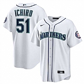 Men's Seattle Mariners #51 Ichiro Suzuki White Cool Base Stitched Jersey Dzhi,baseball caps,new era cap wholesale,wholesale hats