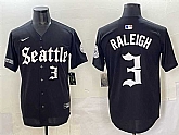 Men's Seattle Mariners #3 Cal Raleigh Black 'Deep Sea Gothic Edition' Vapor Premier Limited Stitched Jersey,baseball caps,new era cap wholesale,wholesale hats