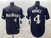 Men's San Diego Padres #4 Luis Arraez Black Gothic Edition Vapor Limited Stitched Jersey,baseball caps,new era cap wholesale,wholesale hats