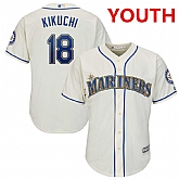 Youth Seattle Mariners #18 Yusei Kikuchi Cream Cool Base Jersey Dzhi,baseball caps,new era cap wholesale,wholesale hats