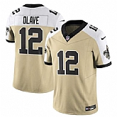 Men's New Orleans Saints #12 Chris Olave Gold White Alternate 2025 F.U.S.E. Vapor Limited Stitched Jersey,baseball caps,new era cap wholesale,wholesale hats