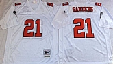 Men's Atlanta Falcons #21 Deion Sanders White Throwback Stitched Football Jersey,baseball caps,new era cap wholesale,wholesale hats