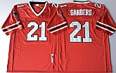 Men's Atlanta Falcons #21 Deion Sanders Red 1989 Throwback Stitched Football Jersey,baseball caps,new era cap wholesale,wholesale hats