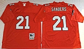 Men's Atlanta Falcons #21 Deion Sanders Red Throwback Stitched Football Jersey,baseball caps,new era cap wholesale,wholesale hats