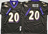 Men's Baltimore Ravens #20 Ed Reed Black Throwback Stitched Football Jersey,baseball caps,new era cap wholesale,wholesale hats