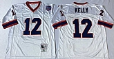 Men's Buffalo Bills #12 Jim Kelly White Throwback Stitched Football Jersey,baseball caps,new era cap wholesale,wholesale hats
