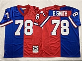 Men's Buffalo Bills #78 Bruce Smith Blue Red Splite Throwback Stitched Football Jersey Dzhi,baseball caps,new era cap wholesale,wholesale hats