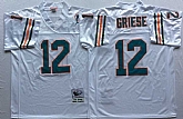 Men's Miami Dolphins #12 Bob Griese White Throwback Stitched Football Jersey,baseball caps,new era cap wholesale,wholesale hats