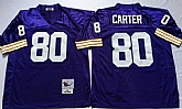 Men's Minnesota Vikings #80 Cris Carter Purple Throwback Stitched Football Jersey,baseball caps,new era cap wholesale,wholesale hats
