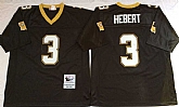 Men's New Orleans Saints #3 Bobby Hebert Black Throwback Stitched Football Jersey,baseball caps,new era cap wholesale,wholesale hats