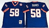 Men's New York Giants #58 Carl Banks Blue Throwback Stitched Football Jersey,baseball caps,new era cap wholesale,wholesale hats