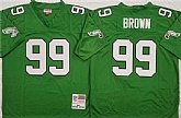 Men's Philadelphia Eagles #99 Jerome Brown Kelly Green Throwback Stitched Football Jersey