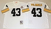 Men's Pittsburgh Steelers #43 Troy Polamalu White Throwback Stitched Football Jersey,baseball caps,new era cap wholesale,wholesale hats