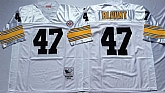 Men's Pittsburgh Steelers #47 Mel Blount White Throwback Stitched Football Jersey,baseball caps,new era cap wholesale,wholesale hats
