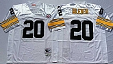 Men's Pittsburgh Steelers #20 Rocky Bleier White Throwback Stitched Football Jersey,baseball caps,new era cap wholesale,wholesale hats