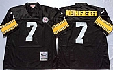 Men's Pittsburgh Steelers #7 Ben Roethlisberger Black Throwback Stitched Football Jersey,baseball caps,new era cap wholesale,wholesale hats