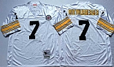 Men's Pittsburgh Steelers #7 Ben Roethlisberger White Throwback Stitched Football Jersey,baseball caps,new era cap wholesale,wholesale hats