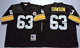 Men's Pittsburgh Steelers #63 Dermontti Dawson Black Throwback Stitched Football Jersey,baseball caps,new era cap wholesale,wholesale hats