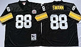 Men's Pittsburgh Steelers #88 Lynn Swann Black Throwback Stitched Football Jersey,baseball caps,new era cap wholesale,wholesale hats