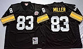 Men's Pittsburgh Steelers #83 Heath Miller Black Throwback Stitched Football Jersey,baseball caps,new era cap wholesale,wholesale hats