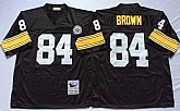 Men's Pittsburgh Steelers #84 Antonio Brown Black Throwback Stitched Football Jersey,baseball caps,new era cap wholesale,wholesale hats