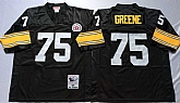 Men's Pittsburgh Steelers #75 Joe Greene Black Throwback Stitched Football Jersey,baseball caps,new era cap wholesale,wholesale hats