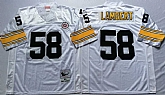 Men's Pittsburgh Steelers #58 Jack Lambert White Throwback Stitched Football Jersey,baseball caps,new era cap wholesale,wholesale hats