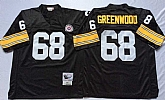 Men's Pittsburgh Steelers #68 L. C. Greenwood Black Throwback Stitched Football Jersey,baseball caps,new era cap wholesale,wholesale hats