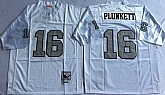 Men's Raiders #16 Jim Plunkett White Silver Throwback Stitched Football Jersey,baseball caps,new era cap wholesale,wholesale hats