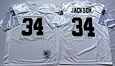 Men's Raiders #34 Bo Jackson White Throwback Stitched Football Jersey,baseball caps,new era cap wholesale,wholesale hats