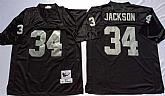 Men's Raiders #34 Bo Jackson Black Throwback Stitched Football Jersey,baseball caps,new era cap wholesale,wholesale hats