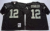 Men's Raiders #12 Ken Stabler Black Throwback Stitched Football Jersey,baseball caps,new era cap wholesale,wholesale hats