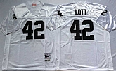 Men's Raiders #42 Ronnie Lott White Throwback Stitched Football Jersey,baseball caps,new era cap wholesale,wholesale hats