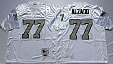 Men's Raiders #77 Lyle Alzado White Silver Number Throwback Stitched Football Jersey,baseball caps,new era cap wholesale,wholesale hats