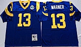 Men's Rams #13 Kurt Warner Blue Throwback Stitched Football Jersey,baseball caps,new era cap wholesale,wholesale hats