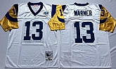 Men's Rams #13 Kurt Warner White Throwback Stitched Football Jersey,baseball caps,new era cap wholesale,wholesale hats