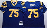 Men's Rams #75 Deacon Jones Blue Throwback Stitched Football Jersey,baseball caps,new era cap wholesale,wholesale hats
