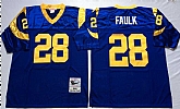 Men's Rams #28 Marshall Faulk Blue Throwback Stitched Football Jersey,baseball caps,new era cap wholesale,wholesale hats