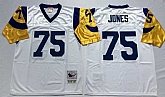 Men's Rams #75 Deacon Jones White Throwback Stitched Football Jersey,baseball caps,new era cap wholesale,wholesale hats
