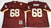Men's Redskins #68 Russ Grimm Red Throwback Stitched Football Jersey,baseball caps,new era cap wholesale,wholesale hats