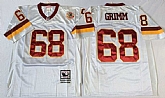 Men's Redskins #68 Russ Grimm White Throwback Stitched Football Jersey,baseball caps,new era cap wholesale,wholesale hats