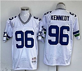 Men's Seattle Seahawks #96 Cortez Kennedy White Throwback Stitched Football Jersey,baseball caps,new era cap wholesale,wholesale hats