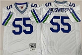 Men's Seattle Seahawks #55 Brian Bosworth White Throwback Stitched Football Jersey,baseball caps,new era cap wholesale,wholesale hats