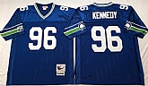 Men's Seattle Seahawks #96 Cortez Kennedy Blue Throwback Stitched Football Jersey,baseball caps,new era cap wholesale,wholesale hats