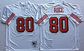 Men's San Francisco 49ers #80 Jerry Rice White 75th Throwback Stitched Football Jersey,baseball caps,new era cap wholesale,wholesale hats