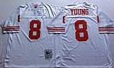 Men's San Francisco 49ers #8 Steve Young White Throwback Stitched Football Jersey,baseball caps,new era cap wholesale,wholesale hats