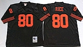 Men's San Francisco 49ers #80 Jerry Rice Black Throwback Stitched Football Jersey,baseball caps,new era cap wholesale,wholesale hats
